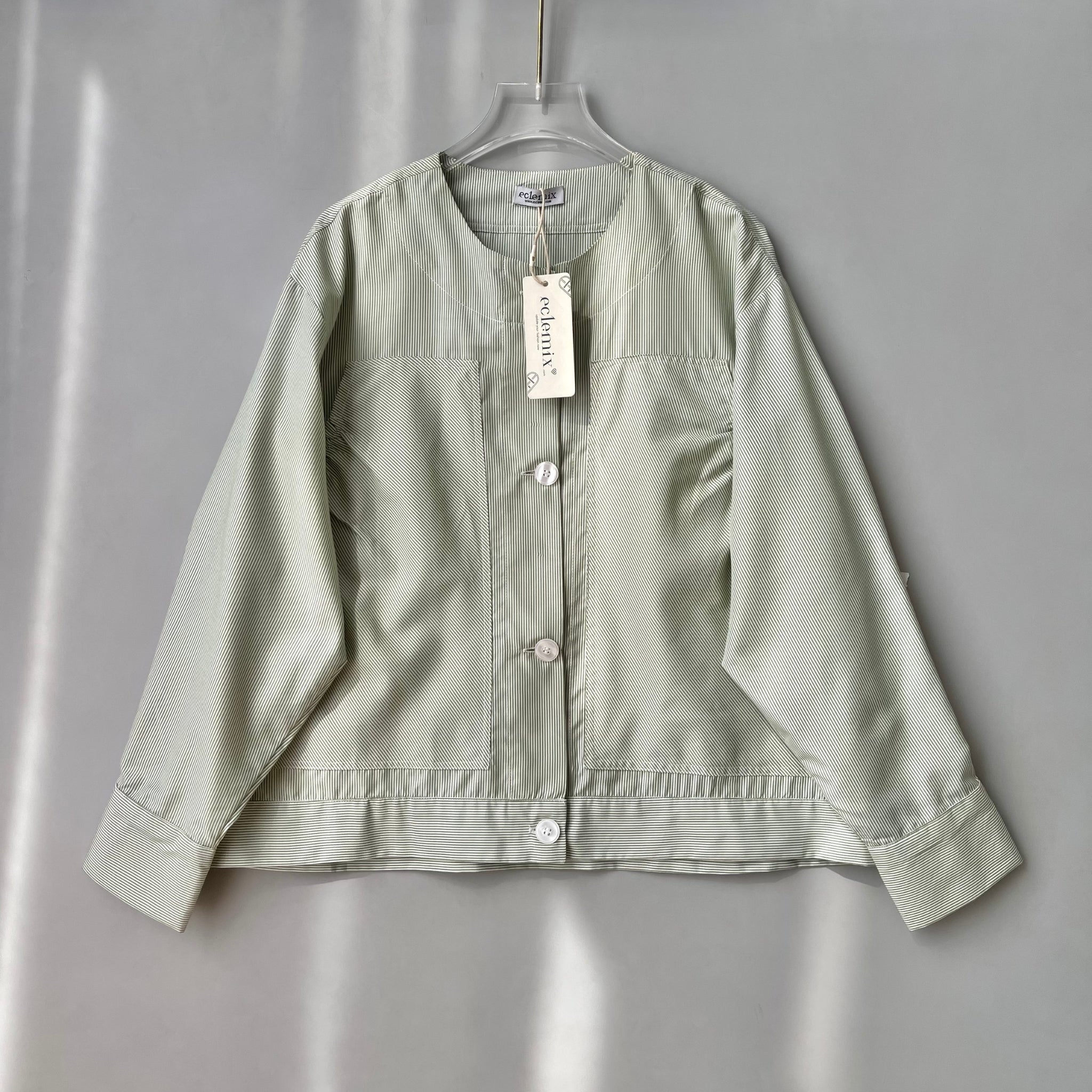 Image of Eclemix Top Alexa Skipper Shirt | Atasan Wanita Kemeja Motif Stripes Salur